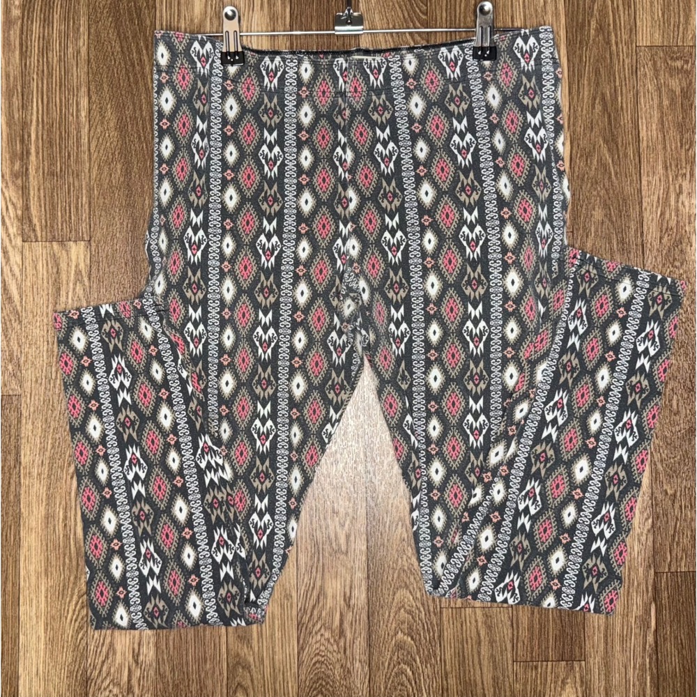Hollister Patterned Leggings‎ Size L Aztec Tribal Print Colorful